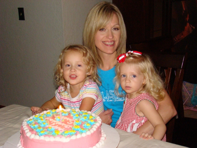 Susan Knight-Badgett and Grandaughters at 48th Yr.old Birthday 08